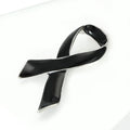 Alloy Enamel Ribbon Brooch Pin For Mourning Apparel Decoration view 3