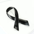 Alloy Enamel Ribbon Brooch Pin For Mourning Apparel Decoration view 2