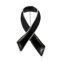 Alloy Enamel Ribbon Brooch Pin For Mourning Apparel Decoration view 1