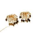 Retro Tiger Eye Stone Tassel Geometric Drop Earrings For Women, Elegant Autumn Winter Fashion Jewelry view 5