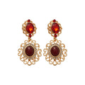 Alloy Oval Lace Rhinestone Stud Earrings Vintage Court Style Elegant Luxury Jewelry view 5
