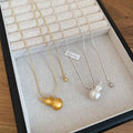Light Luxury Copper Brushed Gourd Pendant Sweater Necklace For Women view 2