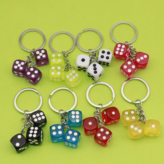 Zinc Alloy Multicolor Dice Keychain For Bag Charm Gift – Red