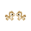 Alloy Hollow Horse Charm Drop Earrings, New Chinese Style Light Luxury OL Jewelry view 5