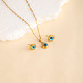 Elegant Luxury Blue Evil Eye Round Gold Tone Alloy Enamel Zircon Minimalist Stud Earrings view 4