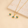 Elegant Luxury Blue Evil Eye Round Gold Tone Alloy Enamel Zircon Minimalist Stud Earrings view 2