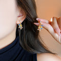 Light Luxury Alloy Rhinestone Horse Pendant Drop Earrings Elegant Zodiac Animal Jewelry view 4