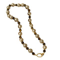 18K Gold Plated Tiger Eye Round Geometric Pendant Sweater Necklace For Women Vintage Light Luxury Style view 5