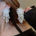 Elegant Light Luxury Faux Pearl Acrylic Beaded Geometric Round Stud Earrings view 1