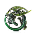 Enamel Alloy Coiled Dragon Brooch For Coats And Accessories view 2