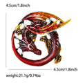 Enamel Alloy Coiled Dragon Brooch For Coats And Accessories view 5
