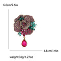 Alloy Peony Pendant Brooch Pin For Elegant Women's Clothing Accessories view 6