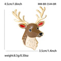 Alloy Enamel Christmas Reindeer Brooch Pin For Holiday Clothing Decoration view 5