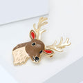 Alloy Enamel Christmas Reindeer Brooch Pin For Holiday Clothing Decoration view 2