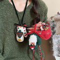 Light Luxury Cloth Bow Glove Pendant Sweater Necklace Christmas Style Choker For Women view 2