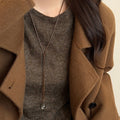 Maillard Faux Pearl Tiger Eye Horse Pendant Sweater Necklace Light Luxury Zodiac Jewelry view 3
