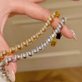 18K Gold Plated Copper Twisted Spring Zircon Geometric Bangle For Women Light Luxury Vintage Jewelry view 3