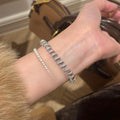 18K Gold Plated Copper Twisted Spring Zircon Geometric Bangle For Women Light Luxury Vintage Jewelry view 4