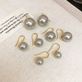 18K Gold Plated Faux Pearl Geometric Hoop Earrings For Women Light Luxury Vintage Style view 3