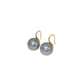 18K Gold Plated Faux Pearl Geometric Hoop Earrings For Women Light Luxury Vintage Style view 5