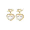 Light Luxury Smooth Metal Pearl Earrings With Geometric Star And Heart Design For Women view 5