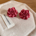Resin Flower Stud Earrings With Silver Pins, Elegant Minimalist OL Style Daily Jewelry view 3
