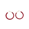 2026 New Flocked Yarn Round Hoop Earrings Retro Minimalist Geometric Style for Daily Commute view 5