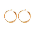 18K Gold Plated Metal Cross Hoop Earrings With Silver Posts, Minimalist Geometric Jewelry For Women view 5