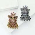 Alloy Rhinestone Cat Brooch Pin For Cute Sweater Decoration view 3