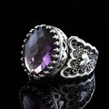 Vintage Baroque Crown Heart Ring With Antiqued Blackened Finish For Women view 2