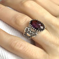 Vintage Baroque Crown Heart Ring With Antiqued Blackened Finish For Women view 3