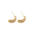 Light Luxury Alloy Oval Rhinestone Threaded Stud Earrings For Women Daily Commuter Jewelry view 5