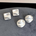Alloy Geometric Wrinkle Texture Quadrilateral Drop Earrings For Women, Minimalist Modern Light Luxury Style view 3