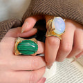 Vintage Oval Open Metal Statement Ring For Women Light Luxury Geometric Index Finger Jewelry view 1