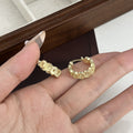 Vintage Luxury Copper Coin Hoop Huggie With Zircon Pave Link Design European Style For Women Earrings view 3