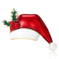 Alloy Pearl Christmas Hat Brooch Pin For Festive Apparel Decoration view 1
