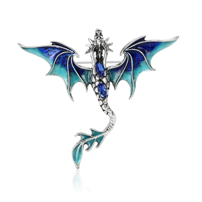 Premium Alloy Enamel Dragon Brooch Pin For Coat Accessories