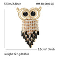 Alloy Rhinestone Glass Owl Brooch For Men's Clothing Accessories view 4