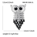 Alloy Rhinestone Glass Owl Brooch For Men's Clothing Accessories view 5