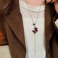 Light Luxury Copper Flocked Zircon Horse Pendant Sweater Necklace New Chinese Zodiac Choker view 4