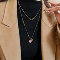Stainless Steel Tiger Eye Pony Pendant Sweater Necklace Vintage Maillard Style Jewelry For Women view 1