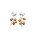 Vintage Ethnic Tiger Eye Beaded Flower Stud Earrings With Silver Needle For Women view 5