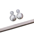 French Vintage Brushed Round Faux Pearl Stud Earrings Light Luxury Geometric Women's Jewelry view 5