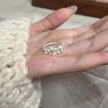 Elegant Korean Copper Flower Geometric Open Bangle Ring For Women view 2