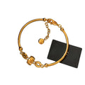 18K Gold Plated Copper Round Bamboo Joint Bangle French Vintage Minimalist Geometric Jewelry view 5
