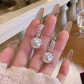 Vintage Elegant Zircon Lace Faux Pearl Geometric Circle Drop Earrings For Daily Light Luxury Style view 3