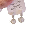Vintage Elegant Zircon Lace Faux Pearl Geometric Circle Drop Earrings For Daily Light Luxury Style view 5