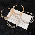 Metal C-Shaped Multi Layer Hoop Earrings With Silver Pins, Minimalist Geometric Light Luxury Style view 2