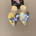 Oil Painting Style Heart Faux Pearl Stud Earrings French Vintage Light Luxury Jewelry for Women view 1