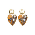Oil Painting Style Heart Faux Pearl Stud Earrings French Vintage Light Luxury Jewelry for Women view 5